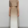 helena dress in ivory/taupe