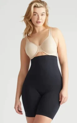 High waist thigh shaper in black