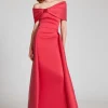 Inga Gown in dark coral