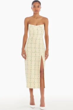 Ivy midi dress in yellow