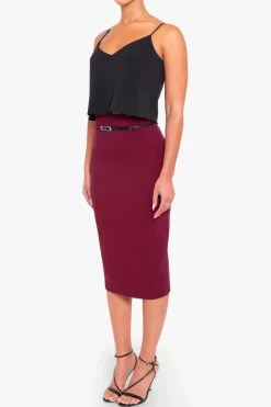 Jackie o High waisted skirt in burgundy -14