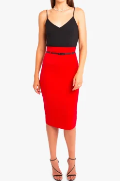 jackie o High waisted skirt in red -14