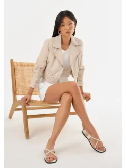 Janika Leather jacket in bone