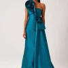 Jaylene Flower Side Drape Gown
