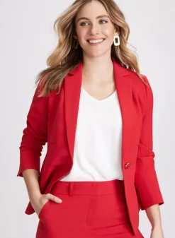 Jovie Linen Blazer in pomegranate