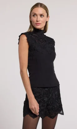 Joya Lace Combo Crepe Top