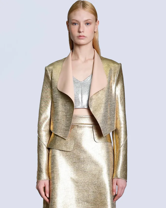Julia Jacket in gold/blosssom sz 12