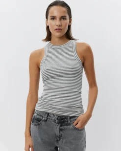 JULLIE STRIPE TOP – Grey Striped