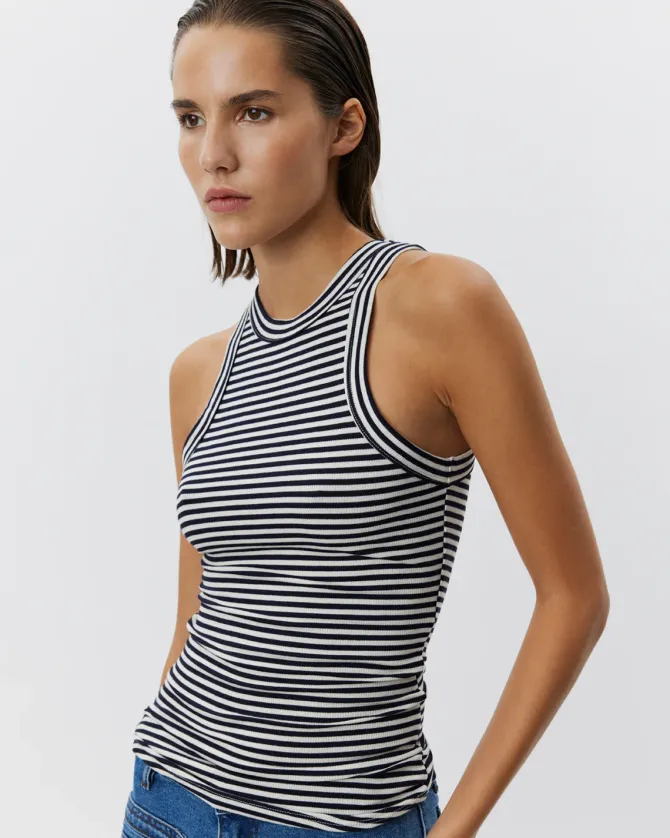 JULLIE STRIPE TOP – Navy Striped
