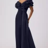 Kaila off shoulder gown in navy