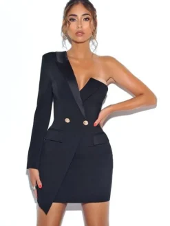 Keep Up Tuxedo Dress – xs