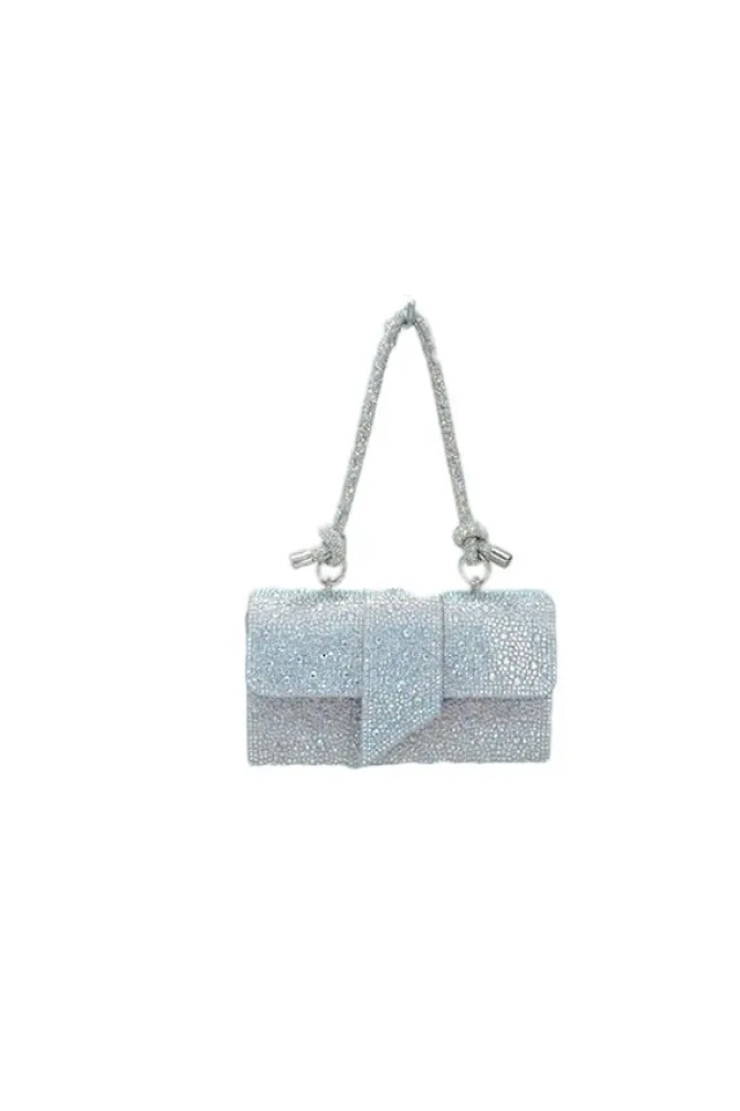 Kelly Rhinestone Clutch in silver