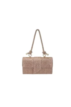 Kelly Rhinestone Clutch in rose gold