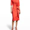 Kim Crepe Dress in Tangerine