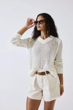 Ladder Stitch Knit Top