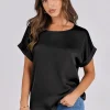 lindie Satin Top in black