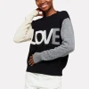 Love Colour Block Crew in black