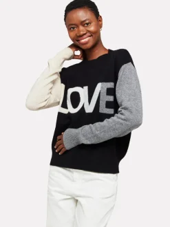 Love Colour Block Crew in black