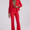 Lucca Crepe Pant in Rouge