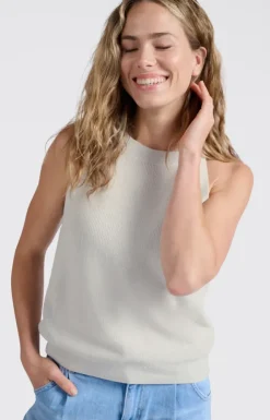 Madelina Knitted Tank in grey melange