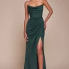 Madex Strapless Gown in emerald