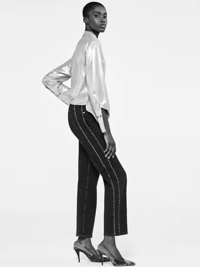 Manni Studded Pants in Astronaut