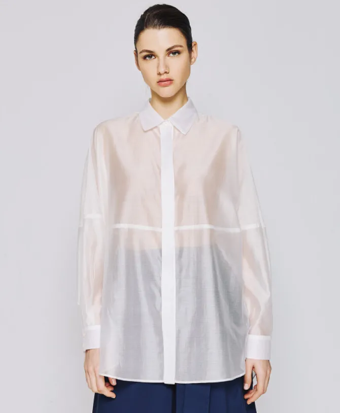 Maren Sheer Shirt in off white