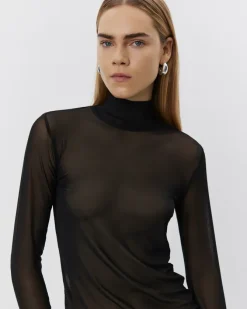 MARGOT MESH TOP in Black