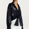 Mariana jungle top in navy