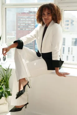 MELINDA TWO TONE JACKET IN in white black