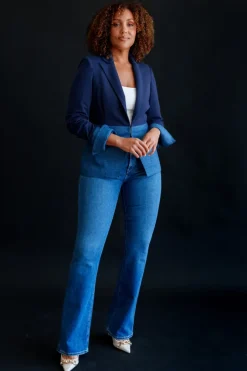 Melinda Two Tone Jacket in navy denim