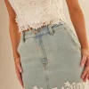 Melody Lace Combo Denim Skirt – coming soon
