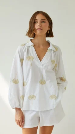Mirelle Embroidered Top in white