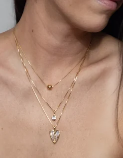Monroe Necklace in Clear Gold