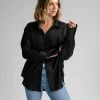 nala blouse in black wash