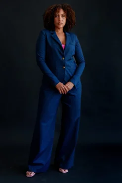 Nina Denim Sweatshirt Blazer -L