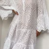 Nora Broderie Dress in White