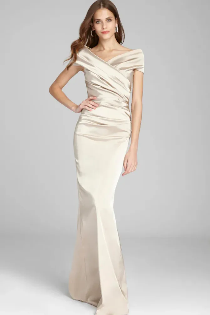 Off Shoulder Beatrix Gown in in champagne