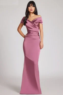 Off Shoulder Beatrix Gown in amethyst