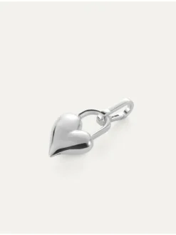 Padlock Heart Charm in silver