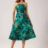 Paiytn Jacquard Flare Midi Dress