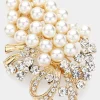 Pearl Grape Pin Brooch in gold