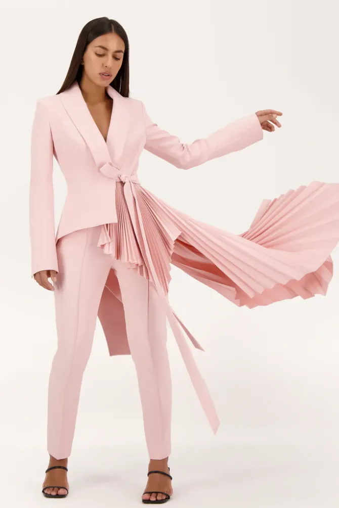 Peggy Signature tuxedo jacket in soft pink