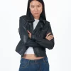 Piper Leather Jacket in black – small