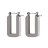 Rectangle Hoop Earrings in silver