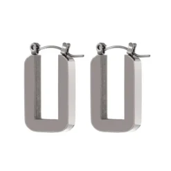 Rectangle Hoop Earrings in silver
