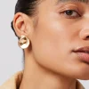 Rio Button Earrings in gold
