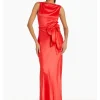 ROSEMARY SILK MAXI in crimson