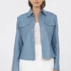 Rowan Leather Jacket in Ocean