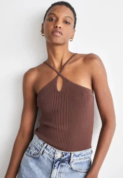 Sannia Top in brown stone – LARGE